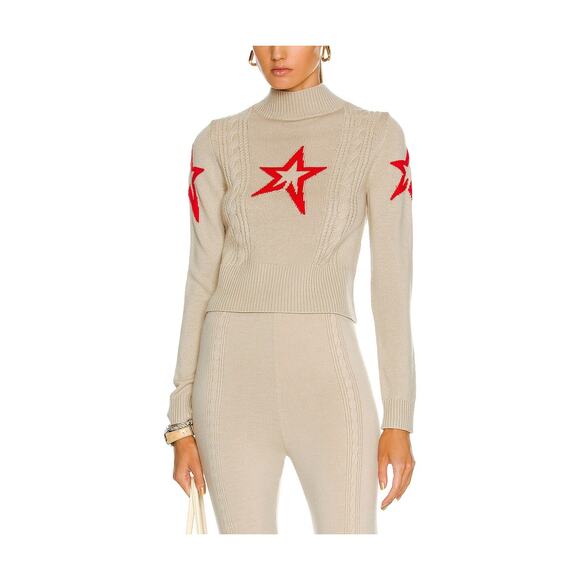 Perfect Moment Tan Merino Wool Cable Underwear Sweater Size S - Picture 1 of 4